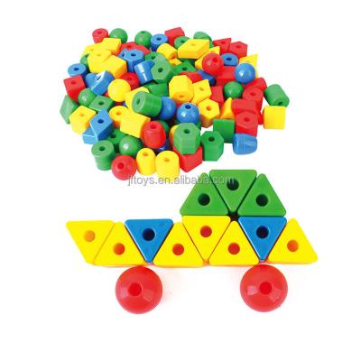 China DIY TOY Educational Bright Color Bead threading Toy Early Learning Color Beads lacing with fine motor activity string toys 1-3years for sale