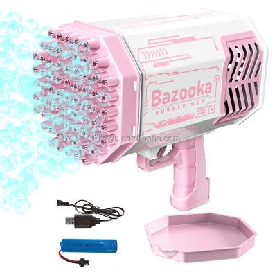 China 2022 Summer Sale Amazon Fan Bubble Gun Plastic Rocket Launcher 69 Holes Automatic Soap Bubbles Machine Gun For Kids for sale