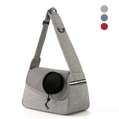 China Durable Oxford Dog Sling Carrier for Small Dogs Cats Breathable Mesh Travel Safe Sling Bag Pet Carrier Bag for sale