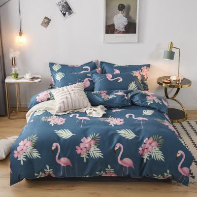 China Non-Toxic 3/4 Pcs Flower Pattern Bed Sets Eco Friendly Reversible Sheet Sets Breathable Bedding Sets for sale