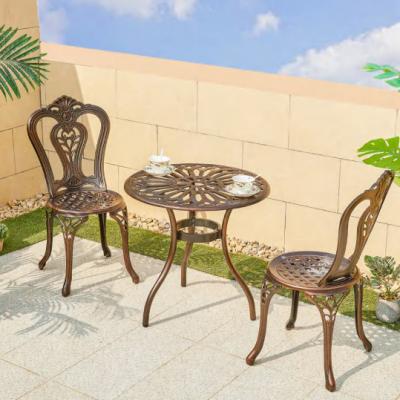 China Retro Design Contemporary Aluminum Garden Chair Outdoor Dining Patio Table Set For Sale for sale