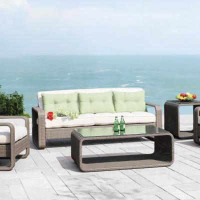 China Sustainable& Comfortable High Quality Handmade PE Rattan Outdoor Modern Sofa Set for sale