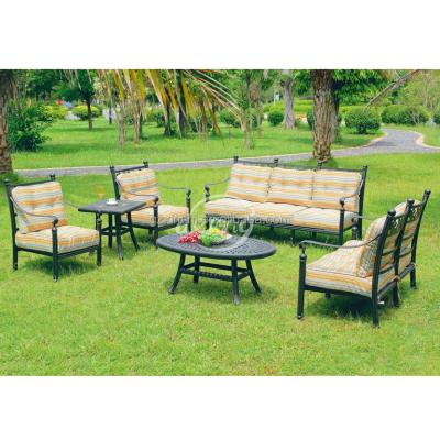 China Modern Outdoor Luxury Outdoor Leisure Sofa Set Amerian Eroupean Design Metal Furniture From Derong Sofa Garden Cast Aluminum Factory for sale