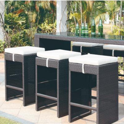 China Outdoor bar and chair furniture use rattan table garden set table chair rattan wicker bar set for sale