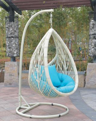 China Modern Uland Garden Chair Metal Stand Drop Shape Outdoor Hanging Patio Swing With Cushions And Pillows for sale