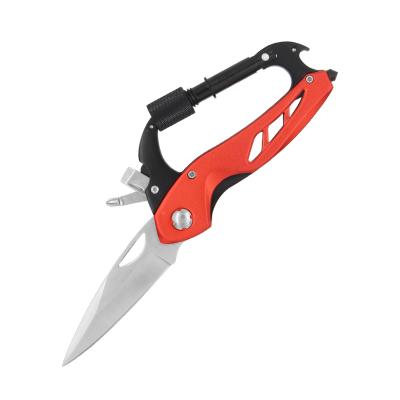 China Cuchillo Stainless Steel Knife Non-variable Aluminum Folding Screwdriver With Carabiner Handle Outdoor Folding Knife for sale