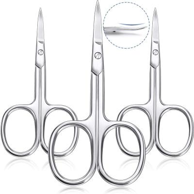 China Left-Handed Scissors Rounded Nose Hair Trimmer Safety Scissors Multi Purpose Scissor with Round Tip for Facial Hair Eyebrow Beard Mustache Trimming for sale