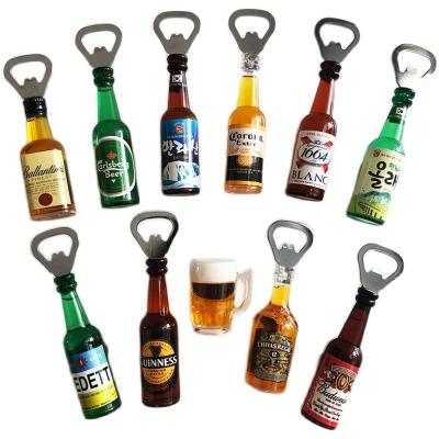 China Sustainable Bottle Opener Wholesale Gifts Souvenir Fridge Magnets Bottle Opener Creative Refrigerator Decoration PVC Beer Bottle Opener for sale