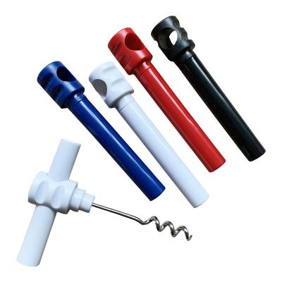 China Sustainable Promotional Logo Simple Compact Corkscrews Pen Holder Shape Red Wine Screw Stainless Steel Round Tube Bottle Opener for sale