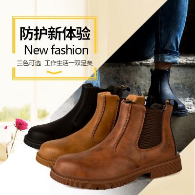 China 2021 Breathable Working Steel Toe Safety Boots Safety Shoes Leather Lace Work Boot Does Not Slip On Safety Boots for sale