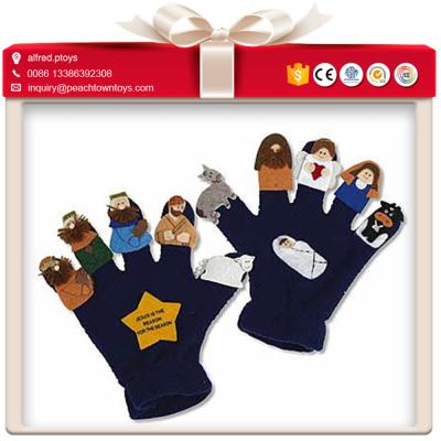 China Kids Gift Animal World People Race Style Finger Puppet Glove for sale