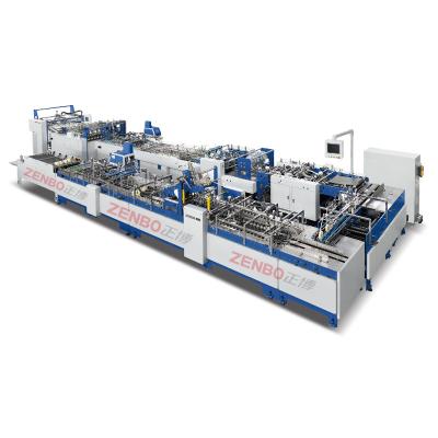 China ZB1200CS-430S High Speed ​​Fully Automatic Luxury Paper Bag Machine Gift Paper Bag Making Machine With Inserter Bottom Carton for sale