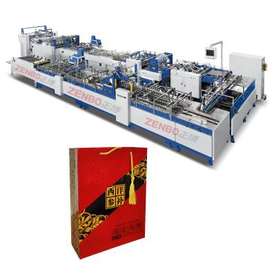 China High efficiency machine for luxury paper handbag; production line square bottom paper bag machine ZB1200CS-450S for sale