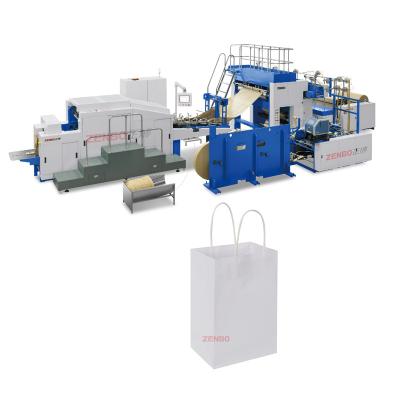 China Fully Automatic Hotels Roll-Feeding Paper Bag Making Machine With Printing And Handle To Fit White Or Brown Mango Paper for sale