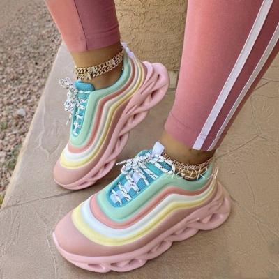 China Fashion trend candy color flat women lace-up low-cut sneakers with walking casual shoes 43 large size sports shoes for sale