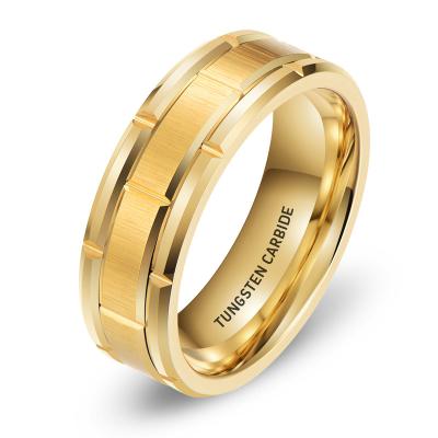 China 2023 Combination 3-in-1 Stainless Steel Fashion Luxurious Romantic Notched Ring For Men 8MM Titanium Steel Ring for sale