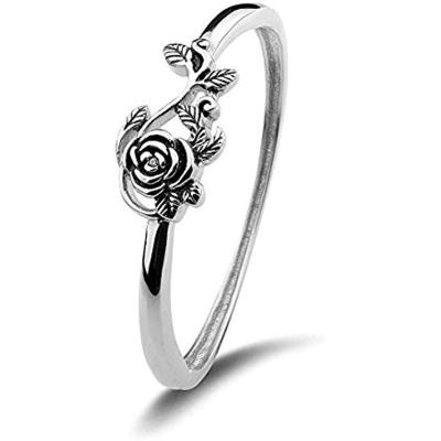 China Small Rose Ring 925 Sterling Silver Trumpet FASHIONABLE Ring Ladies Stacked Suitable for Women Daily Minimalist Personalized Exquisite Ring for sale