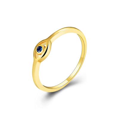 China Zircon Fashion Jewelry Ring 925 Blue Eye Gold Plated Euro American FASHIONABLE Sterling Silver Demon Eye Ring Retro for sale