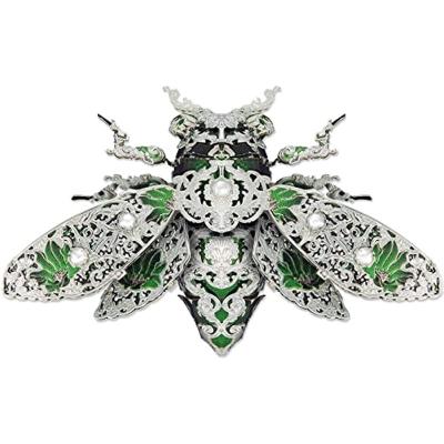 China 3D Metal Cicada DIY Set Religious Adult Jigsaw Animal Handwork Brooch Fashion Theme Insect Model Kit 3D Metal Creative Gift for sale