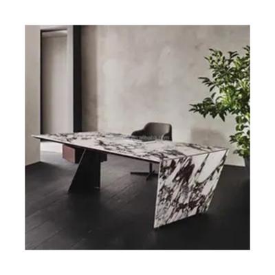 China Other Italian light luxury sintered stone office desk modern one piece boss office table computer office furniture desks for sale