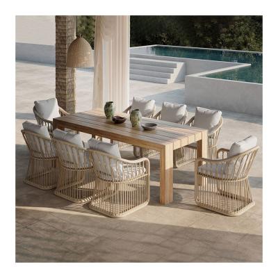 China Modern 2023high quality villa pool luxury patio garden sofa set outdoor table and chair set home and garden furniture rattan sofa set for sale