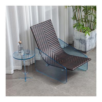 China Modern PE Vine chair sofa garden outdoor courtyard leisure balcony living room lazy leisure chair outdoor garden recliner chair  lounge for sale