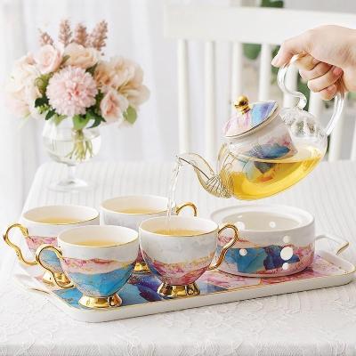 China Sustainable Versaluxe Tea Set Tea Pot Set Traditional Glass ceramic Chinese Unique Design elegant Clear Cup PCS Color Feature Eco Material for sale