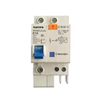 China Kampa Nykb1le-63 RCBO 2 Phase 16A Safety Circuit Breaker for sale