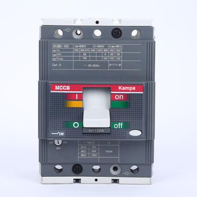 China Moulded Case Circuit Breaker Kampa T5-400 1P 3P 60A 80A 100A MCCB  Industrial Use  Tmax Sace for sale