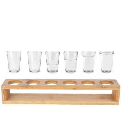 China Wine Rack Wooden Wine Organizer Display Wooden Storage Shelf Viable Glass Wooden Display Stands for sale