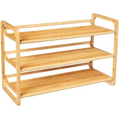 China Stocked Bamboo Home Organizer Shoes Rack Shelf Entryway Shoe Rack Shoe Rack Living Room Wooden Organizer for sale