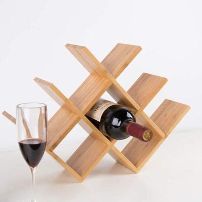 China Removable Organizer Sustainable Bamboo Countertop Wine Rack Wine Rack Wine Bottle Organizer Kitchen Rack for sale