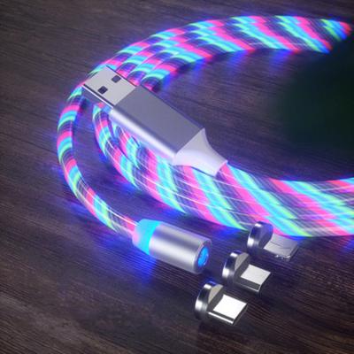 China 3 in 1 Cable Charger Led Type C Multi Function Micro Data Phone Magnetic Cables Charger 3 in 1 Usb Magnetic Charging Cable 3 in 1 for sale