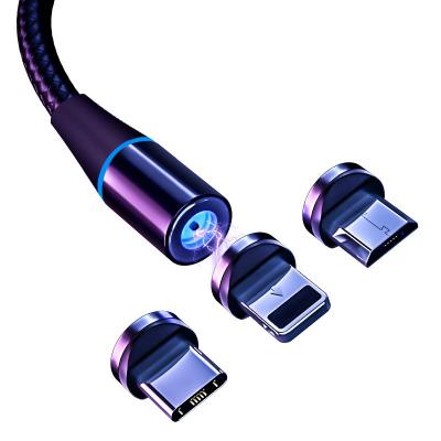 China Wholesale USB3.0 USB Fast Charging Cable 3 in 1 Light Led Magnetic USB Cable USB Charging Magnetic Cable for sale