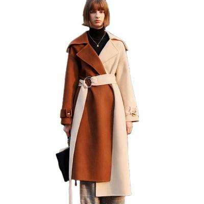 China Wholesale Anti-wrinkle camel high-grade black cashmere woolen coat slim women coat winter woolen coat long for sale