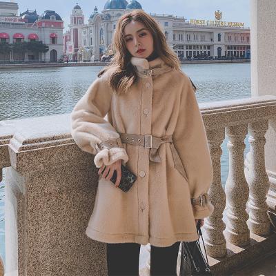 China Fashionable Warm Women Teddy Bear Coat Lambswool Fur Anti-wrinkle Winter Faux Fur Solid Color Long Lambswool Jacket Plush Coat for sale