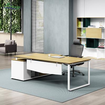 China Latest Office Table Designs Executive Desk L Shaped MFC Manager Table for sale