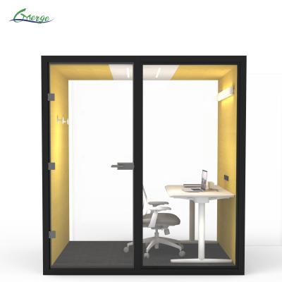 Китай Built-in Fan Soundproof Phone Booths for Offices with Adjustable Desk Work Surface and Tempered Glass Door Material продается