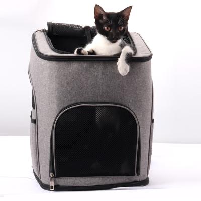 China Customized Viable Simple Foldable Backpack Cat Carry Travel Pet Breathable Pet Bag for sale