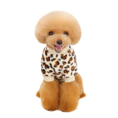 China Luxury Puppy Cat Clothes Dog Pets Accessories Designer Winter Leopard Print Pet Viable Warm Hoodie Apparel for sale