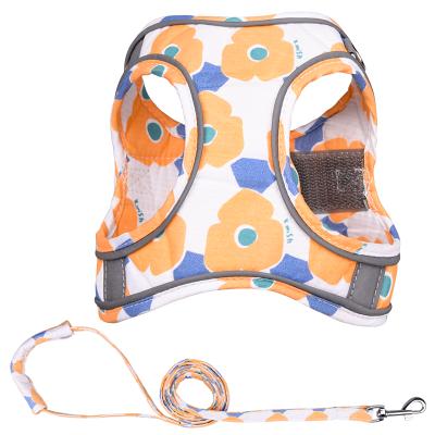 China Puppy Vest Pet Chest Making Dog Chest Custom Walking Outdoors Reflective Professional Harness Belt With Leash for sale