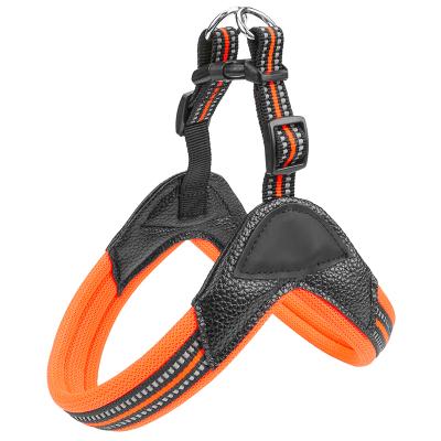 China Wholesale Custom Thoughtful Luxury PU Pet Personalized Waterproof Custom Dog Harness for sale