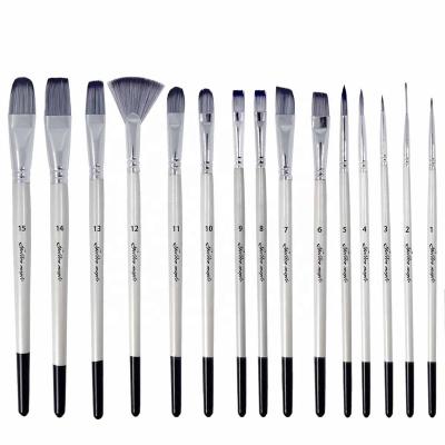 China Synthetic Artist Painting Brush Sets Art Paint Brush Professional Rock Oil Water Color Acrylic Paint 15 Set For Art Painting for sale