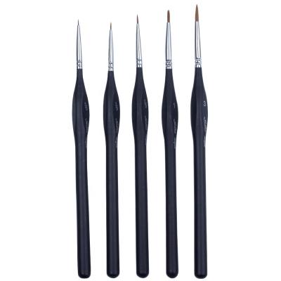 China Miniature Acrylic Fine Detailing Brush 5pc Watercolor Gouache Oil Painting Artist Brush Set Fine Detailing For Acrylic Brush for sale