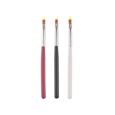 China NAIL Gel UV Flower Drawing Pen Wood Handle Manicure Nail Art Polish Pen Tool for sale