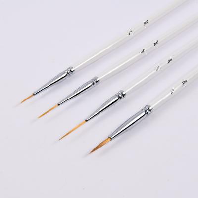 China Painting Artist Paint Brush Detail Art Paint Brush Nylon Hair White Wooden Art Handle Oil for sale