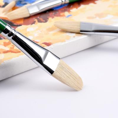 China Professional Art Bristle Hair Painting Paint Brush Set 6pcs for Oil Paintings for sale