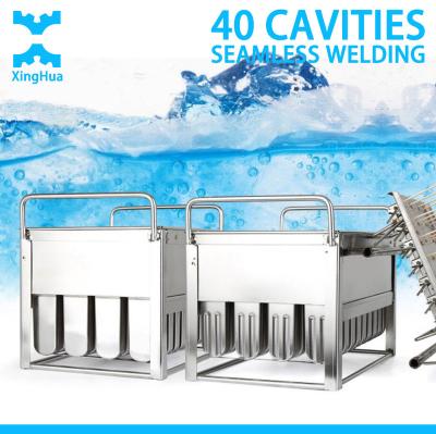 China Sustainable Industrial 40 Cavitis Stainless Steel Ice Cream Popsicle Mold for sale