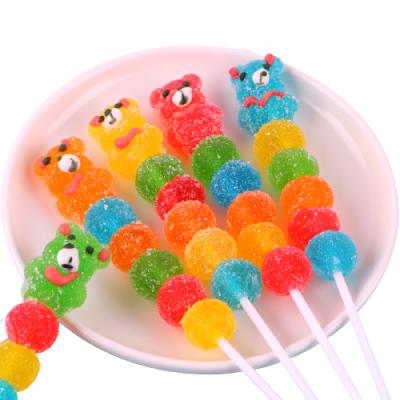 China Best Quality Natural Jelly Candy Support Candy Stick Cute Smiling Bear Gummy Lollipop for sale