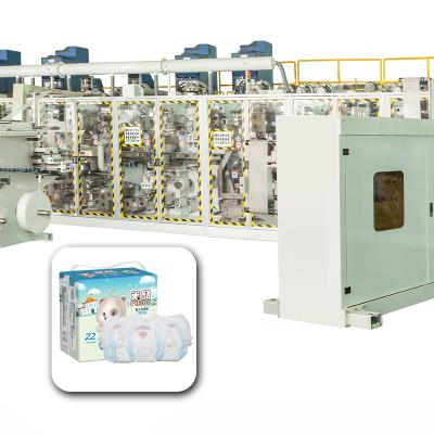 China Hotels Used Full Servo Pampers Baby Diaper Making Machine for sale